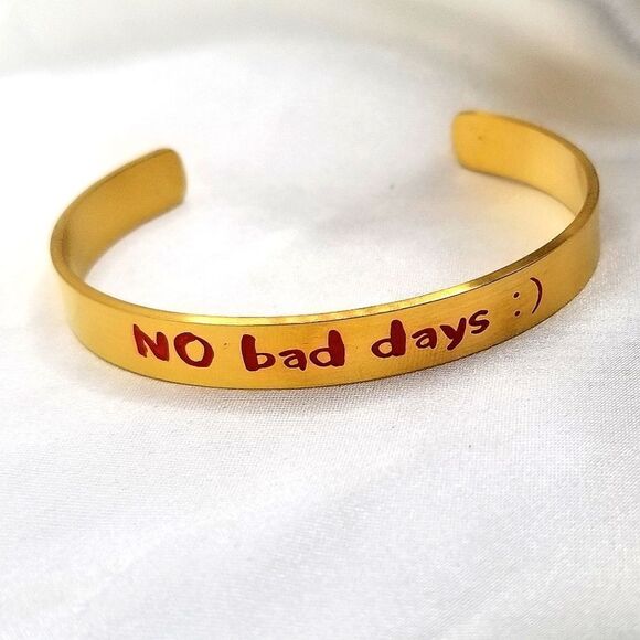 Trendy open Cuff ingraved Bracelet Bangle Simple Classic Inspirational . - Picture 1 of 3